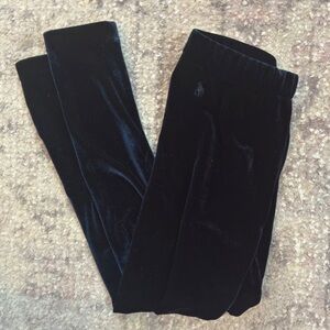 Polo by Ralph Lauren Girls Dark Blue Velvet Leggings